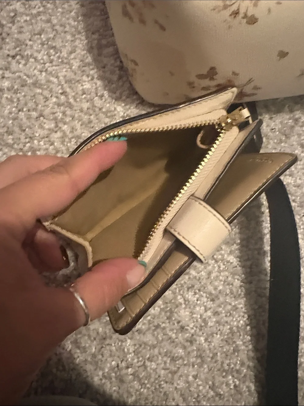 Coach Cream Floral Backpack with Matching Wallet - Pink & Tan Accents